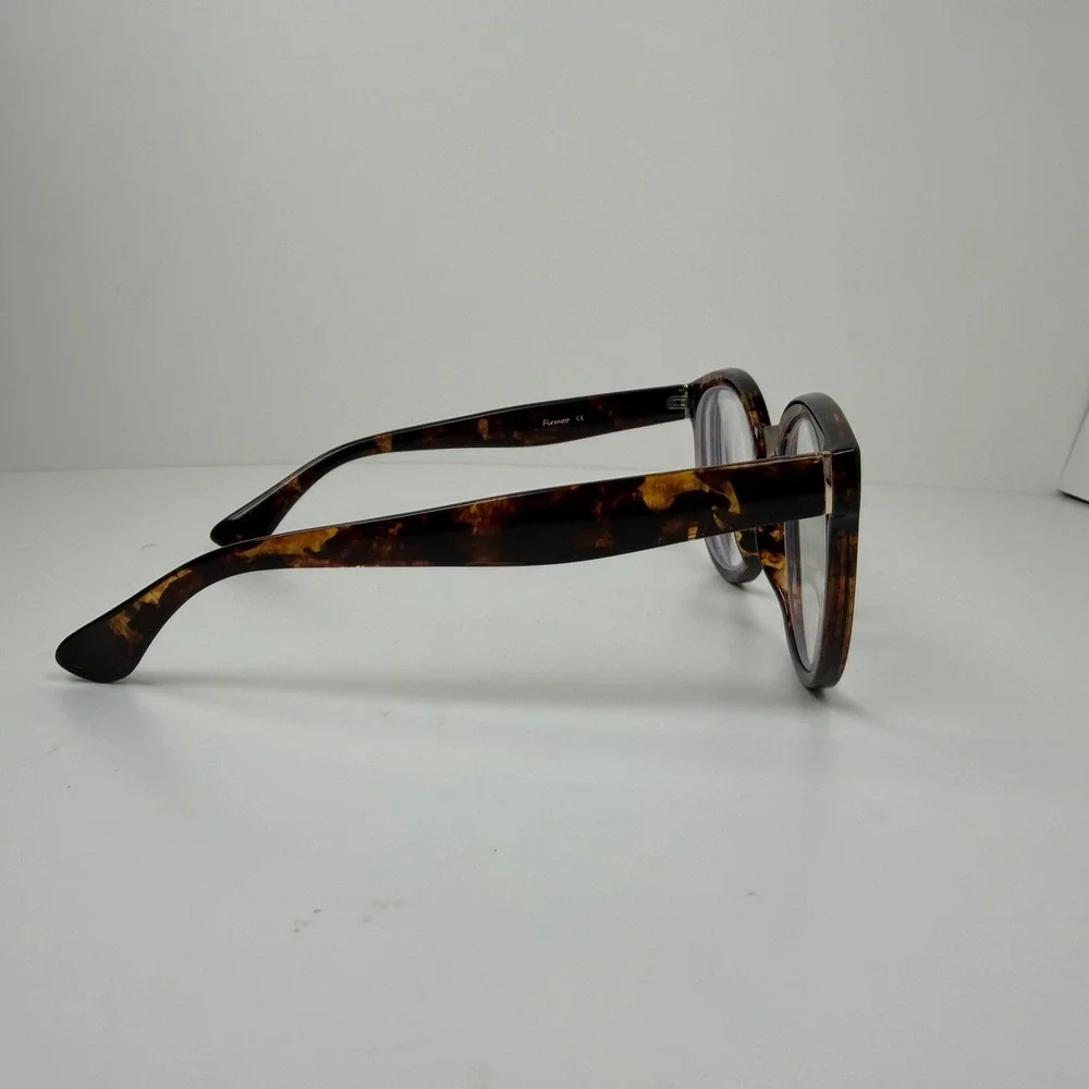 Firmoo M181102 Tortoise Brown Round Eyeglasses Gold Bridge TR Frame 53-22-151